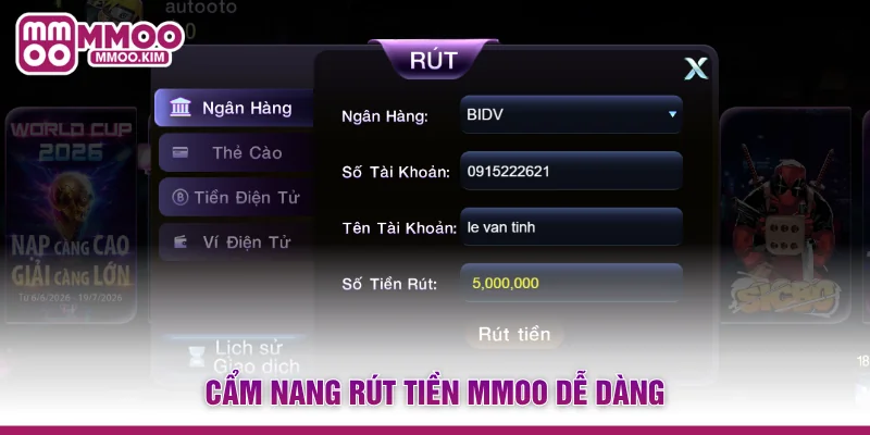 Cẩm nang rút tiền MMOO dễ dàng